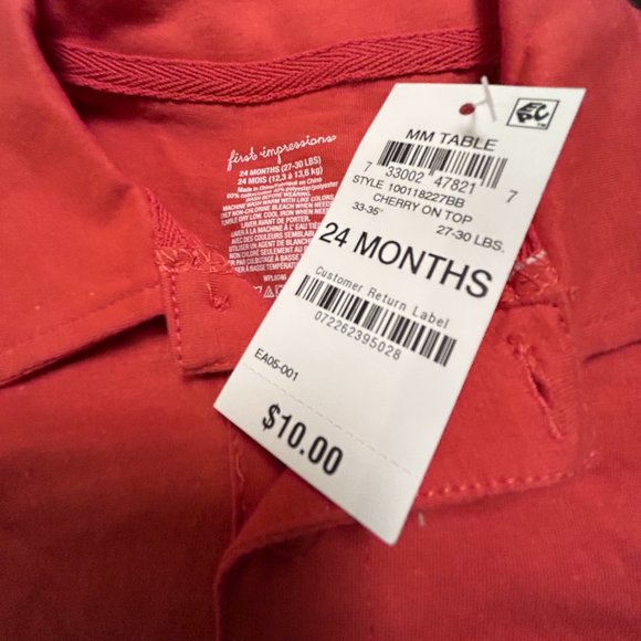 FIRST IMPRESSION UNISEX RED TOP - Picture 4 of 4